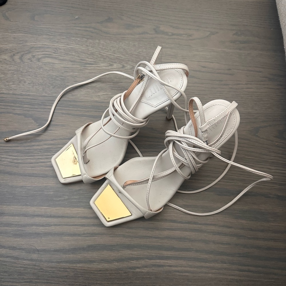 Schutz Women's Strappy White Heels